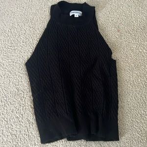 Superdown small black knit high neck crop top small